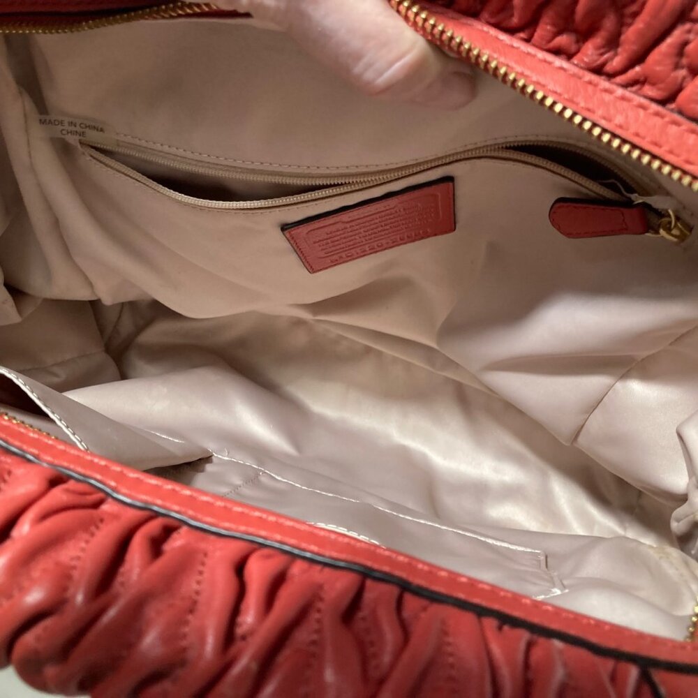 Coach 25984 Madison North South Gathered Leather Satchel 14.5 x 12.25 x 6" - Picture 14 of 16